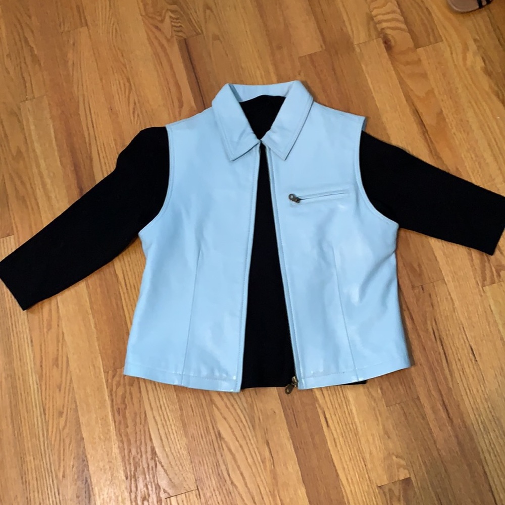 Serrano Leather front zip vest w/ zip pocket
